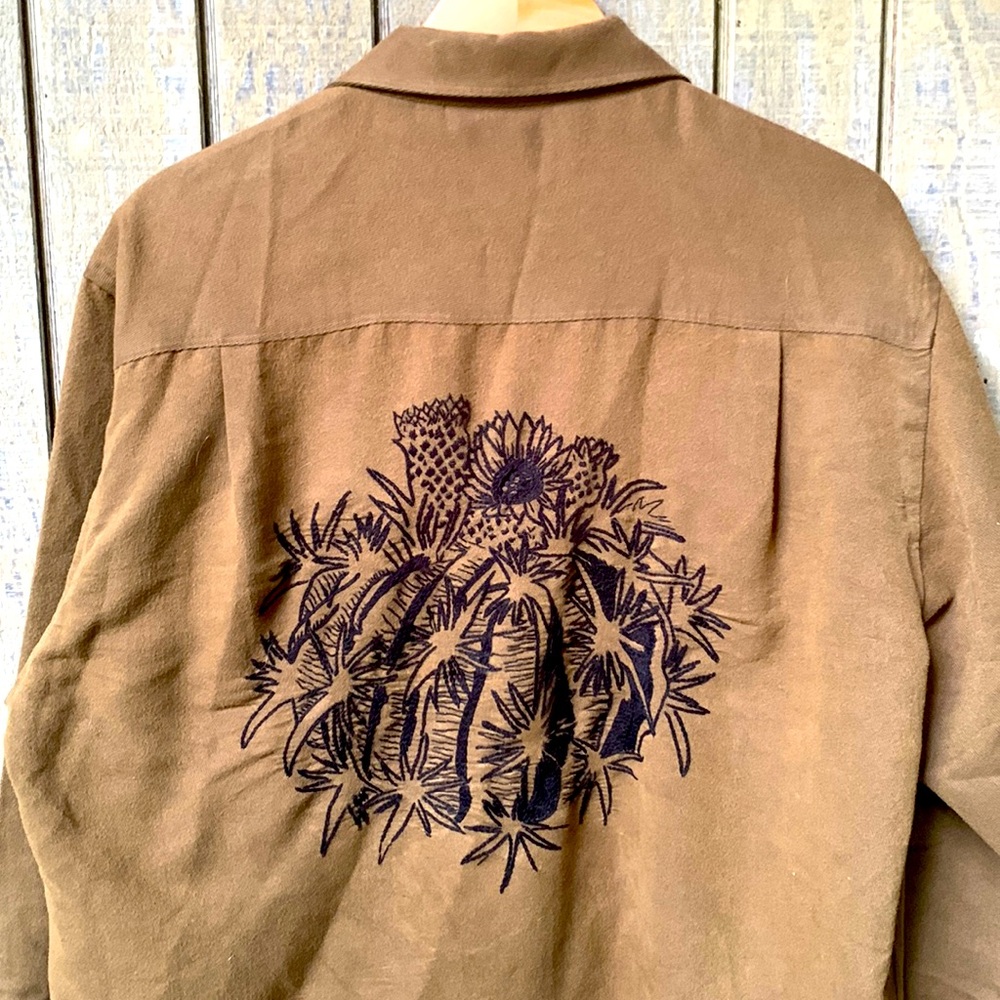 Hand embroidered Barrel Cactus Military jacket- L/XL